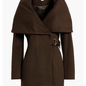 Via Spiga hooded wool blend belted coat